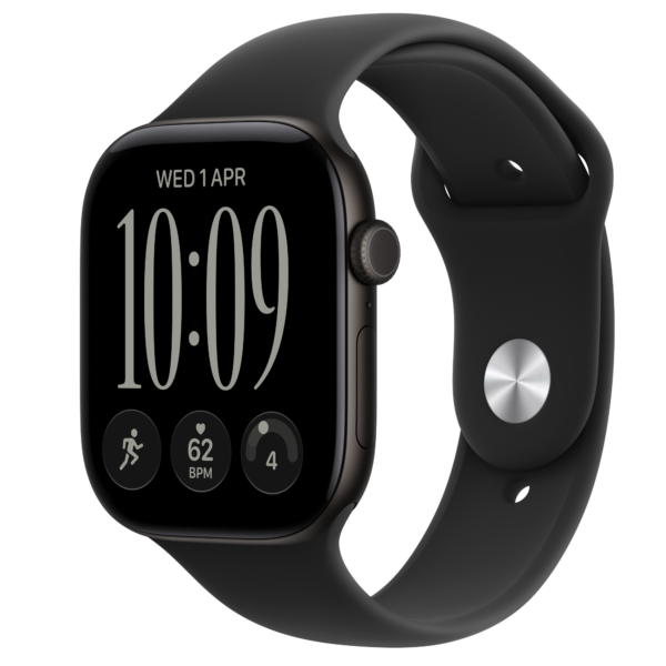 Apple Watch Series 12 GPS, 46 мм Black Aluminum · Black Sport Band